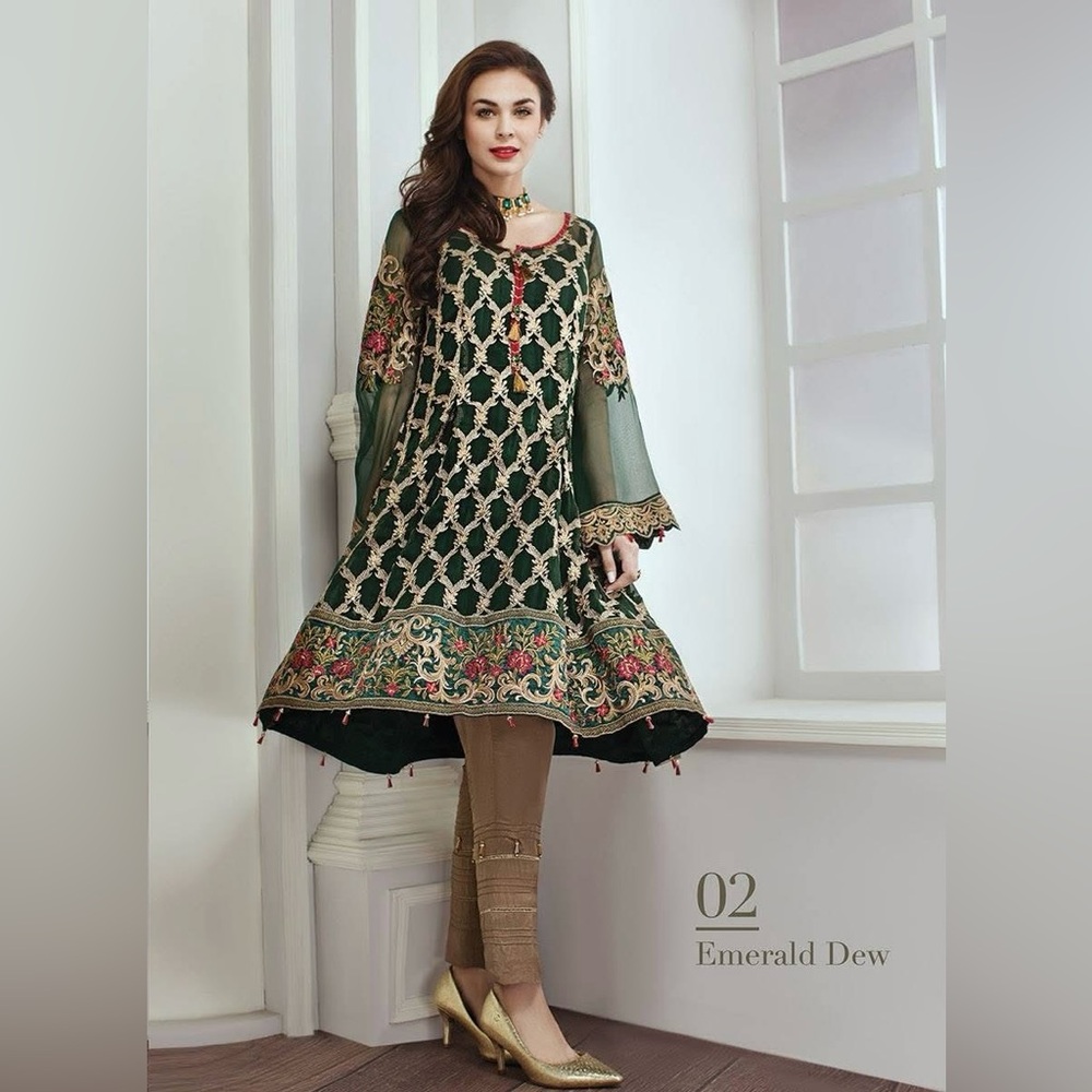 Jazmin Emerald Green 3 Piece Suit (Pakistani/Indian Couture)
